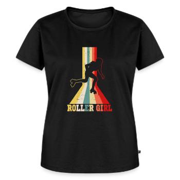Roller Girl Rollschuhe Roller Derby Mädchen - Frauen Premium Bio T-Shirt - Schwarz - Vorne - Selfina (174cm)