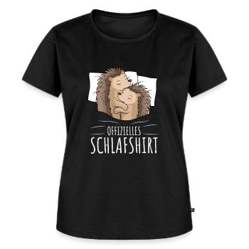 Offizielles Schlafshirt Igel - Frauen Premium Bio T-Shirt - Schwarz - Vorne - Selfina (174cm)
