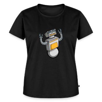 Roboter - Frauen Premium Bio T-Shirt - Schwarz - Vorne - Selfina (174cm)
