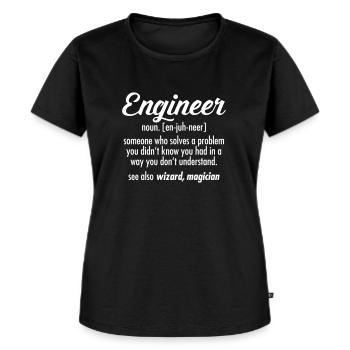 Geek - Engineer Definition - Women's Premium Organic T-shirt - black - Front - Selfina (174cm)