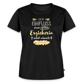 Einfluss einer guten Erzieherin - Geschenk Kita - Frauen Premium Bio T-Shirt - Schwarz - Vorne - Selfina (174cm)