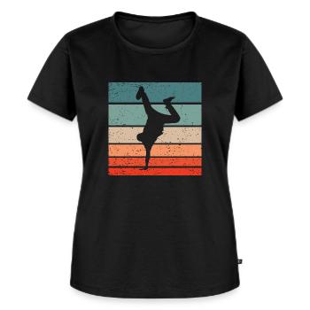 Breakdance Retro Style Vintage - Women's Premium Organic T-shirt - black - Front - Selfina (174cm)