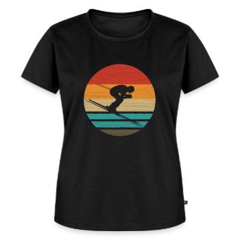 Skiing Retro Style Vintage - Women's Premium Organic T-shirt - black - Front - Selfina (174cm)