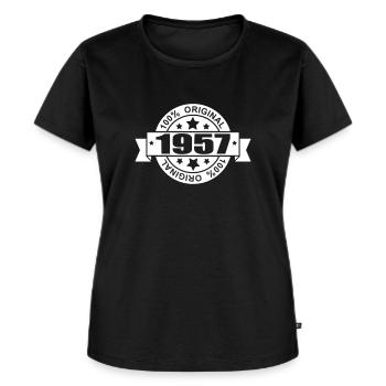 1957 - Frauen Premium Bio T-Shirt - Schwarz - Vorne - Selfina (174cm)