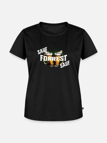Bier sauf Forrest sauf - Frauen Premium Bio T-Shirt - Schwarz