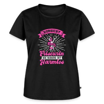 Friseurin Schere - Frauen Premium Bio T-Shirt - Schwarz - Vorne - Selfina (174cm)