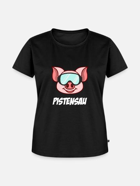 Pistensau - Frauen Premium Bio T-Shirt - Schwarz