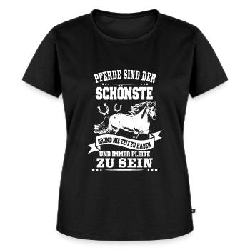 Pferde Pleite Lustiger Pferdespruch Reiter - Frauen Premium Bio T-Shirt - Schwarz - Vorne - Selfina (174cm)
