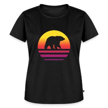 Ours Retro Style Vintage - T-shirt Premium bio Femme - noir - Devant - Selfina (174cm)