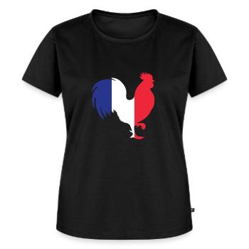 France Gallic Coq En Français Drapeau Couleur Français - T-shirt Premium bio Femme - noir - Devant - Selfina (174cm)