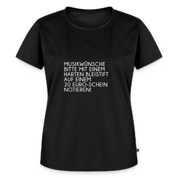 DJ Shirt Musikwünsche harter Bleistifft - Frauen Premium Bio T-Shirt - Schwarz - Vorne - Selfina (174cm)