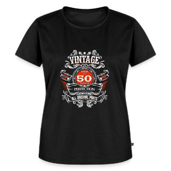 Cadeau d'anniversaire vintage de 50 ans 1970 Limited - T-shirt Premium bio Femme - noir - Devant - Selfina (174cm)