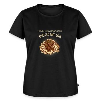 Spätzle mit Soß Geschenk Schwabe - Frauen Premium Bio T-Shirt - Schwarz - Vorne - Selfina (174cm)