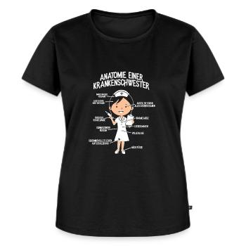 Anatomie einer Krankenschwester - Geschenk - Frauen Premium Bio T-Shirt - Schwarz - Vorne - Selfina (174cm)