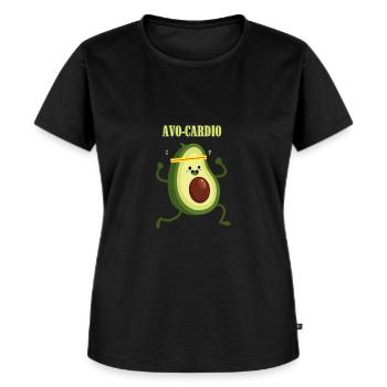 Avocado - Avo-Cardio - Vegan - Gesundes Essen - Frauen Premium Bio T-Shirt - Schwarz - Vorne - Selfina (174cm)