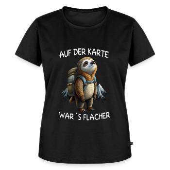 Faultier Wandern Bergsteigen Klettern - Frauen Premium Bio T-Shirt - Schwarz - Vorne - Selfina (174cm)