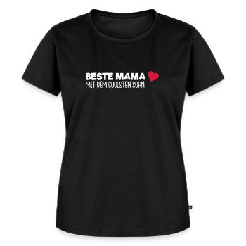 Beste Mama - Sohn - Frauen Premium Bio T-Shirt - Schwarz - Vorne - Selfina (174cm)