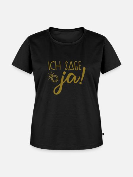 ich sage ja - Frauen Premium Bio T-Shirt - Schwarz