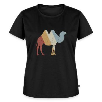 Camel Retro Style Vintage - Women's Premium Organic T-shirt - black - Front - Selfina (174cm)