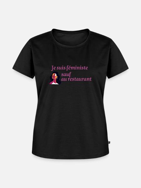 IK BEN EEN FEMINISTE, BEHALVE IN RESTAURANTS - Vrouwen Premium Bio T-shirt - zwart