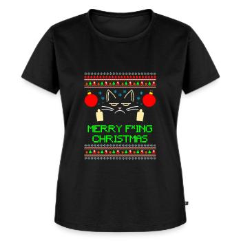 Merry Fucking Christmas Ugly Xmas - Women's Premium Organic T-shirt - black - Front - Selfina (174cm)