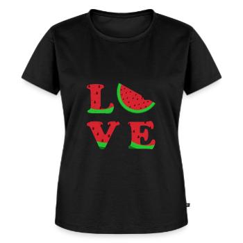 Love Watermelon Typography Vegetable Gift - Vrouwen Premium Bio T-shirt - zwart - Voor - Selfina (174cm)