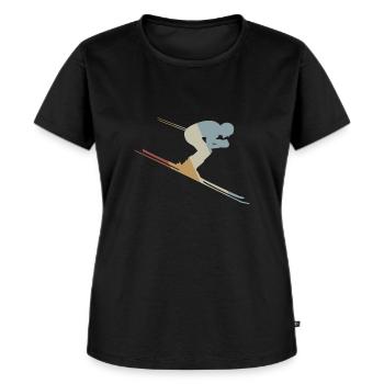 Skiing Retro Style Vintage - Women's Premium Organic T-shirt - black - Front - Selfina (174cm)