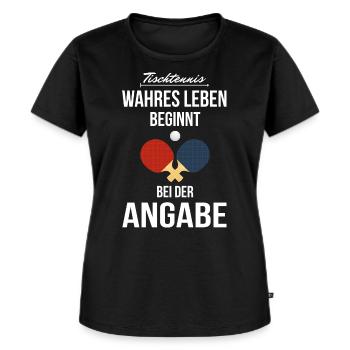 Tischtennis - Frauen Premium Bio T-Shirt - Schwarz - Vorne - Selfina (174cm)