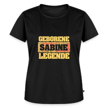 Geborene Legende als Sabine - Frauen Premium Bio T-Shirt - Schwarz - Vorne - Selfina (174cm)