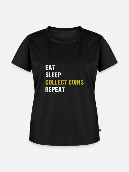 Numismatik Münzsammeln Geschenk - Frauen Premium Bio T-Shirt - Schwarz