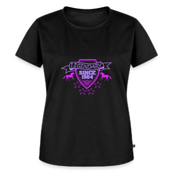 1984 - Frauen Premium Bio T-Shirt - Schwarz - Vorne - Selfina (174cm)