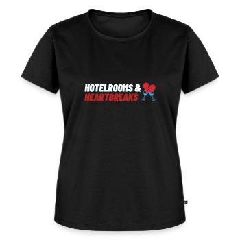 Hotelrooms & Heartbreaks - Frauen Premium Bio T-Shirt - Schwarz - Vorne - Selfina (174cm)