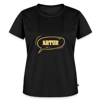 Artur als Vorname - Frauen Premium Bio T-Shirt - Schwarz - Vorne - Selfina (174cm)