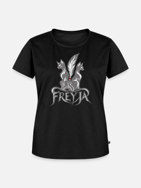 Freyja mit Katzen | Noventra - Frauen Premium Bio T-Shirt - Schwarz