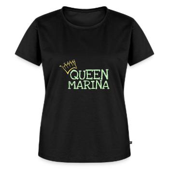 Vorname Marina - Frauen Premium Bio T-Shirt - Schwarz - Vorne - Selfina (174cm)
