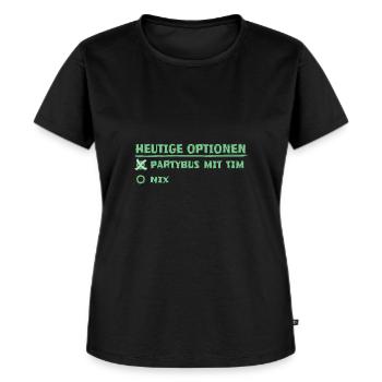 tim - Frauen Premium Bio T-Shirt - Schwarz - Vorne - Selfina (174cm)