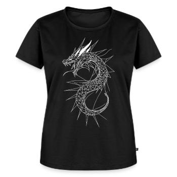 Asiatischer Drache - Frauen Premium Bio T-Shirt - Schwarz - Vorne - Selfina (174cm)