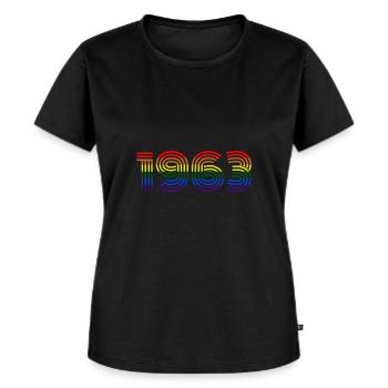 1963 - Frauen Premium Bio T-Shirt - Schwarz - Vorne - Selfina (174cm)