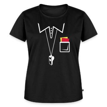 Schiedsrichter Trikot - Fußball - Frauen Premium Bio T-Shirt - Schwarz - Vorne - Selfina (174cm)