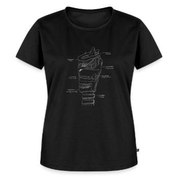 Kreidezeichnung Larynx - Frauen Premium Bio T-Shirt - Schwarz - Vorne - Selfina (174cm)