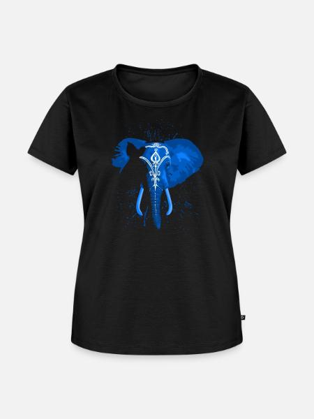 Blauer indischer Elefant - Frauen Premium Bio T-Shirt - Schwarz