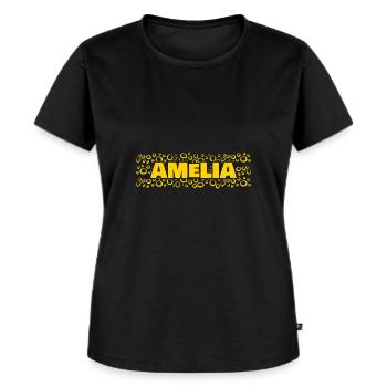 Vorname Amelia - Frauen Premium Bio T-Shirt - Schwarz - Vorne - Selfina (174cm)