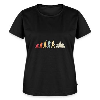 Moto Evolution Vintage Superbike Biker - T-shirt Premium bio Femme - noir - Devant - Selfina (174cm)