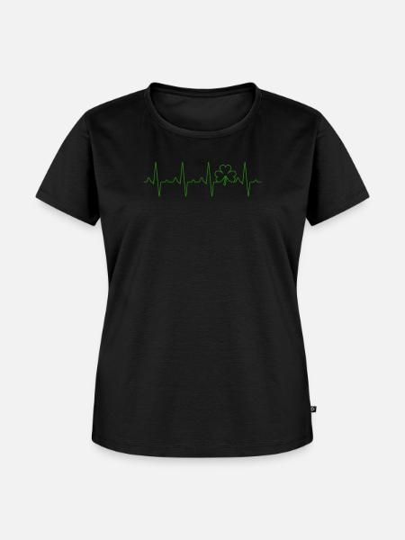 Kleeblatt St Patricks Day EKG - Frauen Premium Bio T-Shirt - Schwarz