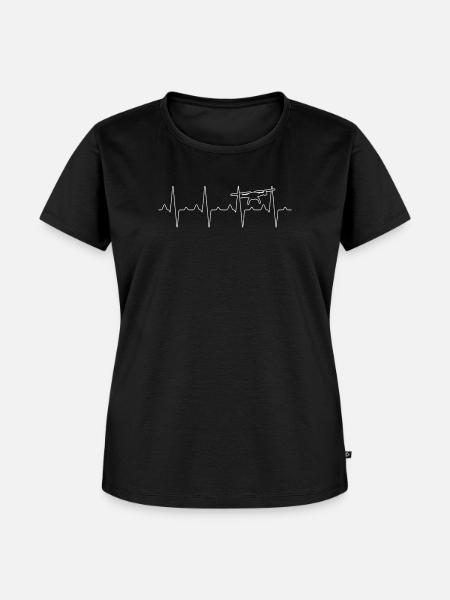 Drohne - EKG | Drohnen - Frauen Premium Bio T-Shirt - Schwarz