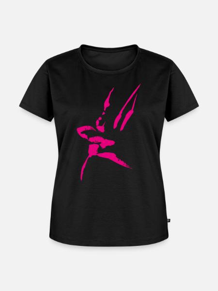Abstrakt TUSCHE / Pink - Frauen Premium Bio T-Shirt - Schwarz