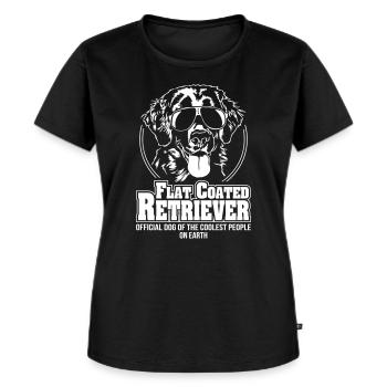 FLAT COATED RETRIEVER coolest people - Frauen Premium Bio T-Shirt - Schwarz - Vorne - Selfina (174cm)
