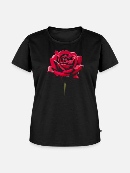 Rosa Blume - Frauen Premium Bio T-Shirt - Schwarz