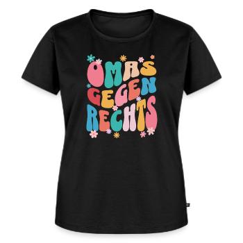 Omas gegen Rechts - Frauen Premium Bio T-Shirt - Schwarz - Vorne - Selfina (174cm)