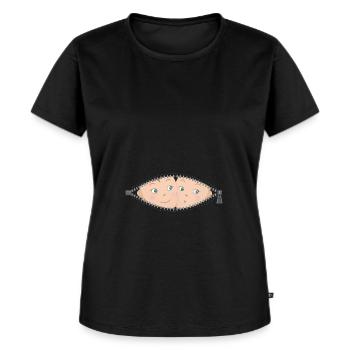 Schwanger Frau Zwillinge Babys Eineiig Geschenk - Frauen Premium Bio T-Shirt - Schwarz - Vorne - Selfina (174cm)